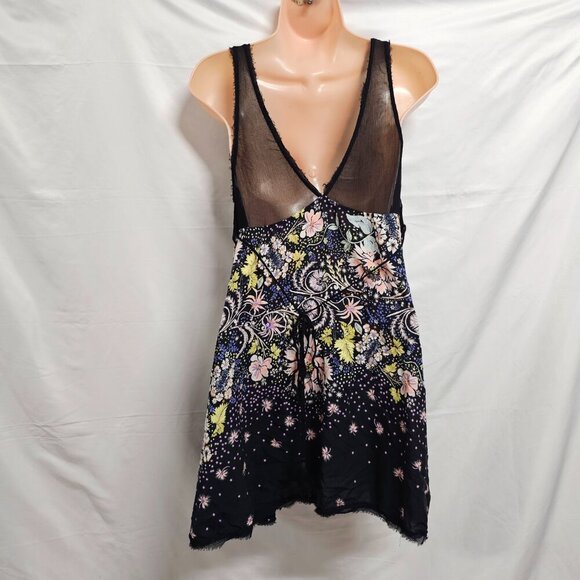 Free People Intimately Free Longwood Printed Slip Dress Size M Black - Picture 8 of 15